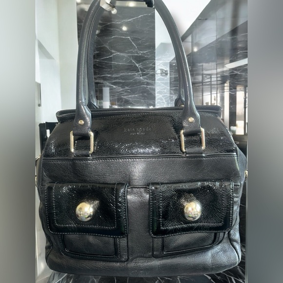 Kate Spade New York Roland Park Cecilia Bag Black Leather Retro Classic Satchel - Picture 1 of 12